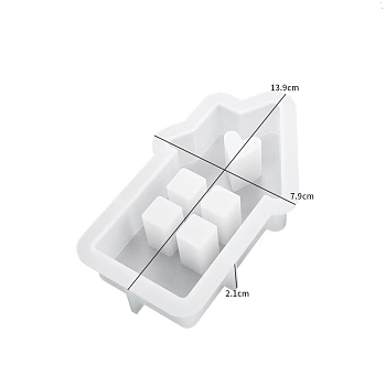 DIY Silicone Candle Molds, For Candle Making, House, White, 13.9x7.9x2.1cm