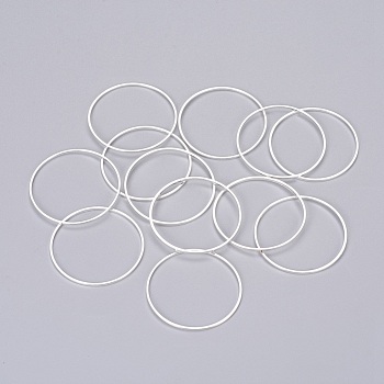 Brass Linking Rings, Silver Color Plated, 16x0.65mm, Inner Diameter: 15mm