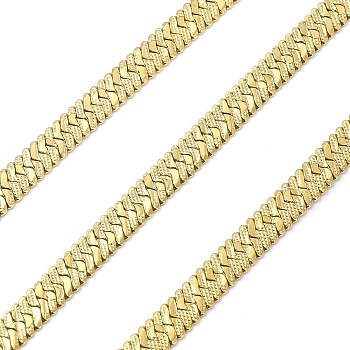 Ion Plating(IP) 304 Stainless Steel Herringbone Chains, Soldered, with Spool, Golden, 6x1mm