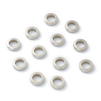 201 Stainless Steel Spacer Beads, Round Ring, Stainless Steel Color, 5x1mm, Hole: 3mm