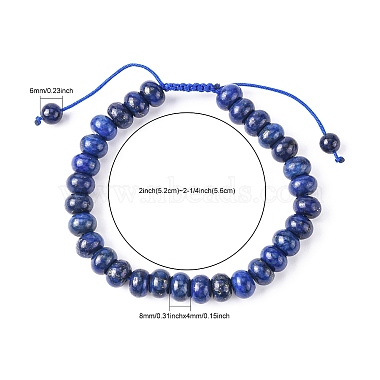 Adjustable Natural Lapis Lazuli Braided Bead Bracelets(BJEW-F369-A15)-3