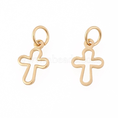 Real Gold Plated Cross Brass Charms