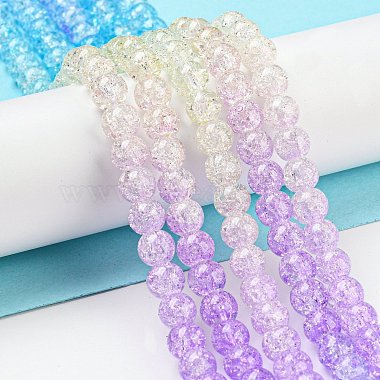 Spray Painted Crackle Glass Beads Strands(DGLA-C002-6mm-07)-2