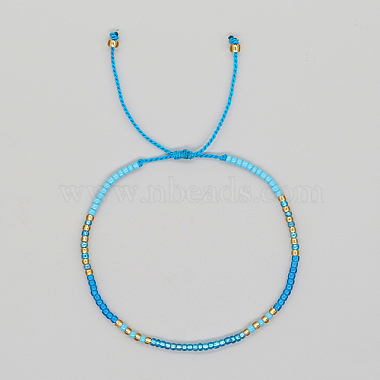 Deep Sky Blue Seed Beads Bracelets