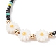 Shell Sunflower & Glass Beaded Necklace for Women(NJEW-JN03910-05)-4