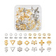 56Pcs 14 Style 201 Stainless Steel Stud Earring Findings with Hole and 304 Stainless Steel Pins and Ear Nuts(DIY-SW0001-11)-1