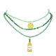 3Pcs 3 Style Alloy Enamel Pendant Necklaces Set with Glass Seed Beaded Chains(NJEW-JN04456)-2