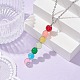разноцветные стеклянные круглые ожерелья с подвесками из бисера(NJEW-JN04581-02)-2