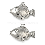 304 Stainless Steel Pendants, Stainless Steel Color, Tropical Fish Charm, 14.5x20x6mm, Hole: 1.2mm(STAS-P446-13B-P)