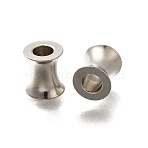 202 Stainless Steel European Beads, Large Hole Beads, Column, Stainless Steel Color, 9x8mm, Hole: 4mm(STAS-F311-10P-02)