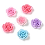 Opaque Resin Cabochons, Rose Flower, Mixed Color, 27x27.5x9.5mm(RE-CBAC39A-01)
