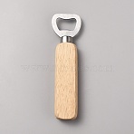 420 Stainless Steel Bottle Opener, with Wood Handles, Moccasin, 142x40x18.5mm(CON-WH0270-303)