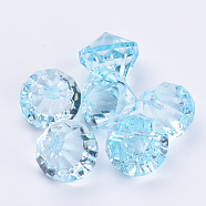 Transparent Acrylic Pendants, Faceted, Diamond, Light Cyan, 26x24mm, Hole: 2.5mm, about 80pcs/500g(TACR-Q260-D-V38)