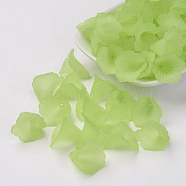 Transparent Acrylic Bead Caps, Trumpet Flower Beads, Frosted, Flower, Yellow Green, 19~20x18~19x17mm, Hole: 1.5mm(X-PL551-C18)