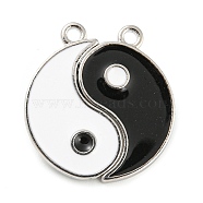Alloy Magnetic Pendants, Yin Yang Pattern, Platinum, 22.5x21x6mm, Hole: 1.6mm(PALLOY-Z020-03P)