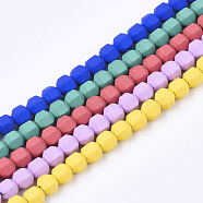 Spray Painted Non-magnetic Synthetic Hematite Beads Strands, Star Cut Round Beads, Faceted, Mixed Color, 4x4x4mm, Hole: 0.5mm, about 100pcs/strand, 15.7 inch(G-T116-11)