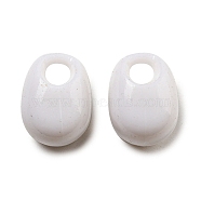 Opaque Acrylic Pendants, Teardrop Charms, White, 14.5x10.5x10mm, Hole: 3.5mm, about 535pcs/500g(SACR-L007-054)