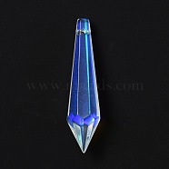 Transparent Glass Big Cone Pendulum Pendants, for Chandelier Crystal Hanging Pendants, Faceted, Clear AB, 52.5x13mm, Hole: 1.8mm(MACR-WH0007-66)