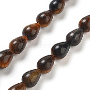 Natural Tiger Eye Beads Strands, Teardrop, 9x6mm, Hole: 1.2mm, about 44pcs/strand, 15.75''(40cm)(G-B106-A24-01)