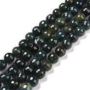 Natural Moss Agate Beads Strands, Faceted(128 Facets), Round, 10mm, Hole: 1.2mm, about 39pcs/strand, 15.16''(38.5cm)(G-E571-21C)