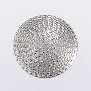 304 Stainless Steel Pendants, Flat Round, Bumpy , Stainless Steel Color, 31x3mm, Hole: 1mm(X-STAS-G172-31P)