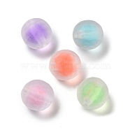 Transparent Acrylic Beads, Bead in Beads, Frosted, Round, Mixed Color, 16x15.5mm, Hole: 2.5mm, about 206pcs/500g(OACR-A032-03)