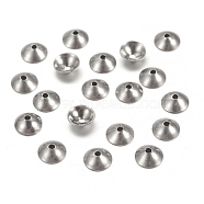 304 Stainless Steel Bead Caps, Apetalous, Half Round, 4x1mm, Hole: 0.5mm, 5000pcs/bag(STAS-I019-4mm)