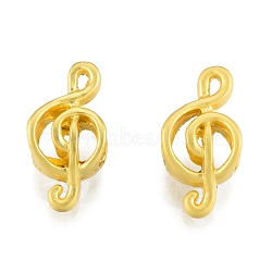 Alloy Pendants, Matte Style, Musical Note, Matte Gold Color, 18x9x6.5mm, Hole: 1.2mm(FIND-G035-07MG)