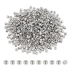 600Pcs 304 Stainless Steel Column Spacer Beads, Stainless Steel Color, 3x2mm, Hole: 1.5mm(STAS-AR0002-32)