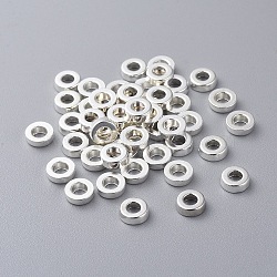 Tibetan Style Alloy Beads, Cadmium Free & Nickel Free & Lead Free, Donut, Silver, 6x2mm, Hole: 2.5mm(TIBEB-P002-07S-NR)