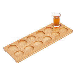 12-Slot Wood Wine Glass Holder, Goblet Storage Tray, Round, 125x353x15mm, Inner Diameter: 48mm(AJEW-WH0009-72A)