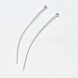 925 Sterling Silver Ball Head Pins, Silver, 30x0.7mm(21 Gauge), Ball: 2mm, about 115pcs/20g(STER-F018-03J)