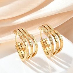 Heart 304 Stainless Steel Hoop Earrings, Ion Plating(IP), Golden, 25x10.5x2mm(EJEW-L287-070G-01)