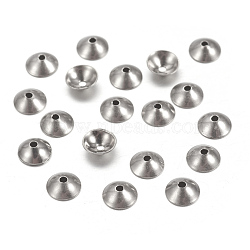 Tarnish Resistant 304 Stainless Steel Bead Caps, Apetalous, Half Round, 4x1mm, Hole: 0.5mm, 5000pcs/bag(STAS-I019-4mm)