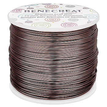 Round Aluminum Wire, Camel, 18 Gauge, 1mm, about 492.12 Feet(150m)/roll