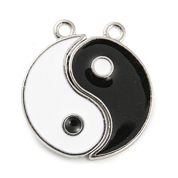Alloy Magnetic Pendants, Yin Yang Pattern, Platinum, 22.5x21x6mm, Hole: 1.6mm