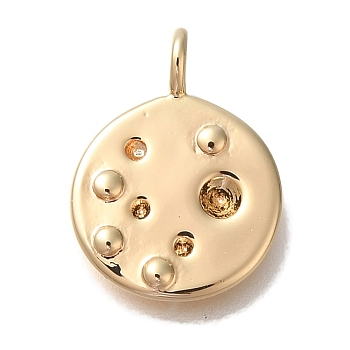 Brass Pendant Rhinestone Settings, Round, Real 18K Gold Plated, Fit for 1 and 1.8mm Rhinestone, 16x12x1mm, Hole: 2.5mm