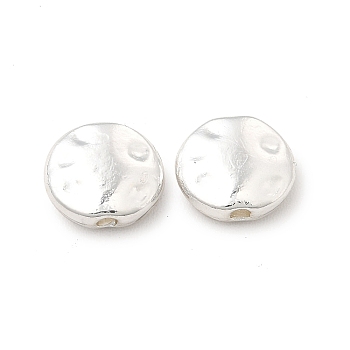Long-Lasting Plated Alloy Beads, Cadmium Free & Nickel Free & Lead Free, Flat Round, Silver, 7.5x3mm, Hole: 1.2mm