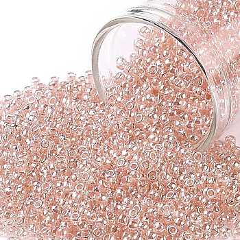 TOHO Round Seed Beads, Japanese Seed Beads, (631) Light Rosaline Transparent Luster, 11/0, 2.2mm, Hole: 0.8mm, about 5555pcs/50g