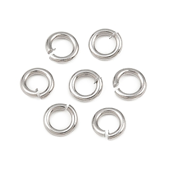 Tarnish Resistant 304 Stainless Steel Open Jump Rings, Saw Cut Round, Stainless Steel Color, 20 Gauge, 4x0.8mm, Inner Diameter: 2.4mm