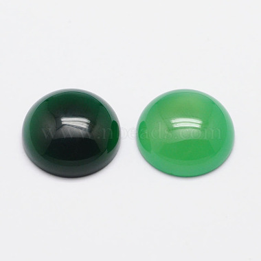 16mm Green Half Round Natural Agate Cabochons