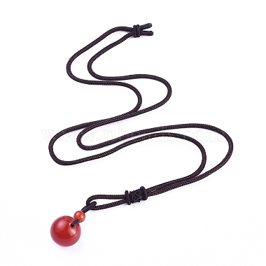 Натуральный сердолик / красный агат подвесные ожерелья(NJEW-P241-A18)-2
