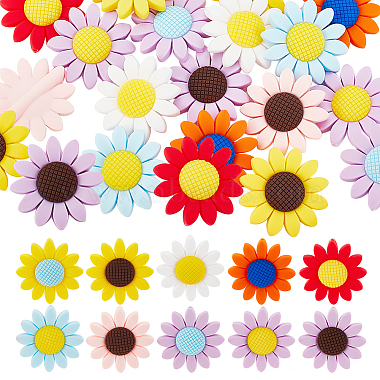 Mixed Color Flower Silicone Beads