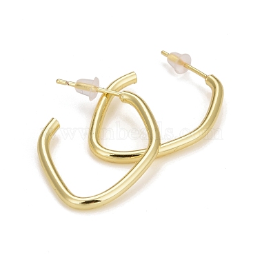 Rack Plating Brass Twist Rhombus Stud Earrings(EJEW-C014-04G)-2