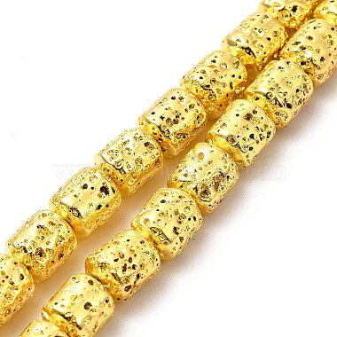 Electroplated Natural Lava Rock Beads Strands(G-G984-15)-2