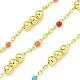 Brass Enamel Round Beaded Link Chain(CHC-G022-07G-16)-1