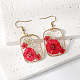Resin & Dried Flower Rectangle Dangle Earrings(FS-WG21EF9-03)-1