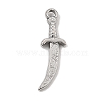 304 Stainless Steel Pendants, Curved Dagger Charms, Stainless Steel Color, 31.5x11x3mm, Hole: 2.5mm(SA-CBA0563-04P)