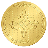 Self Adhesive Gold Foil Embossed Stickers, Medal Decoration Sticker, Floral Pattern, 50x50mm(DIY-WH0211-249)
