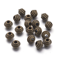 Tibetan Style Alloy Spacer Beads, Rondelle, Lead Free & Cadmium Free, Antique Bronze, 5x6.5mm, Hole: 2.5mm(MLF5166Y)